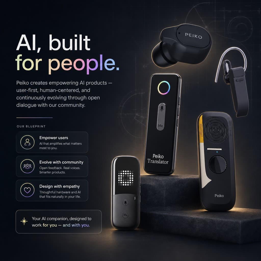 Peiko AI hardware — translators, earbuds, and headsets